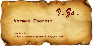 Vermes Zsanett névjegykártya